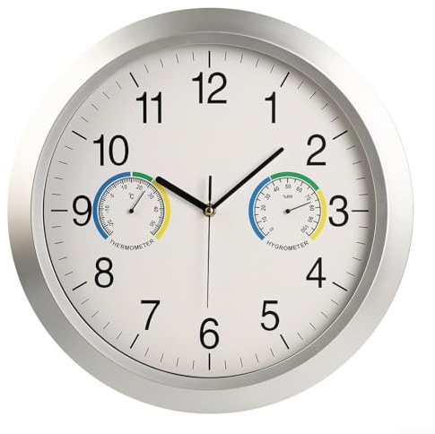 Orologio da parete con termometro e igrometro accurati, per qualsiasi stanza