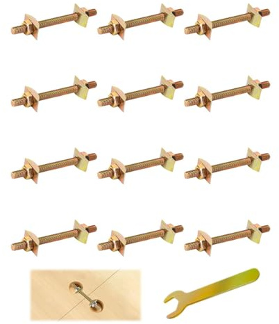 12 Sets M8x100mm Möbelverbinder,mit 1 SchraubenschlüsselMöbelverbinder,Schrauben Möbelverbinder,Arbeitsplatten PlattenverbinderWird zum Verbinden von Küchenregalen, Bettrahmen und Möbeln verwendet