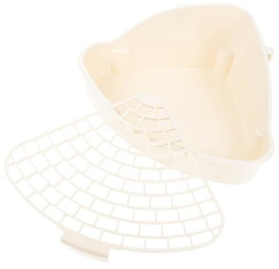 BAZEITFLOW Lettiera per Conigli e Piccoli Animali Vasino Anticaduta in Plastica Resistente, Design Chiusura Fissa e Rete Antiscivolo, Adatta a Conigli, Porcellini D’India e Gabbie Domestiche