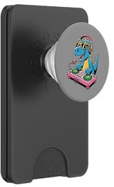 Tocadiscos DJ Dino Funny Music Lover Dinosaur Vibes PopSockets PopWallet para MagSafe