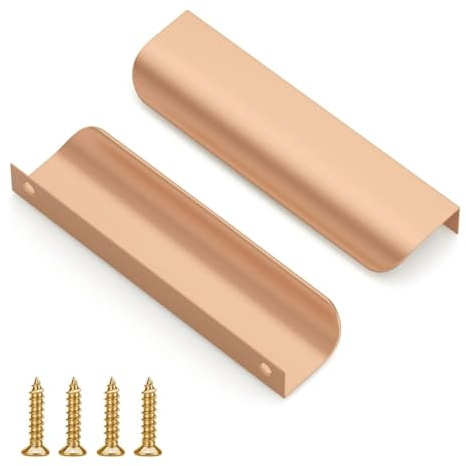 QZKJQDD Möbelgriffe für Küchenschränke und Schubladen, 120 mm, modernes Aluminium, mattes Gold, 2 Stück