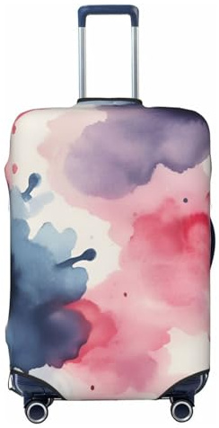 ADAhgu Modischer Kofferüberzug mit buntem Gouache-Druck, personalisierter Gepäckschutz für Reisen und Business, Schwarz , S