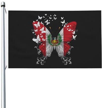 Bandera Del Orgullo Perú Mariposa Peruana Garden Flag Diversidad Pride Flag Clásico Banderas Premium Para Patio Fiesta Exteriores 90X152CM