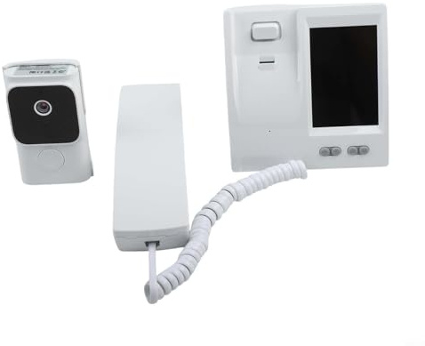 Zilimontt Intercomunicador de timbre de video con pantalla IPS de 3.5 pulgadas, comunicación de audio infrarroja y bidireccional, sistema de teléfono inalámbrico para seguridad del hogar (blanco)