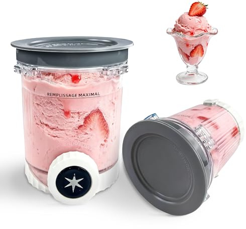 2 Piezas Recipientes para Ninja Swirl NC700 y NC701EU 480 ML | Recipiente de Helado para Ninja Creami Swirl Sin BPA Apto para Lavavajillas Accesorios para MáQuina de Hielo