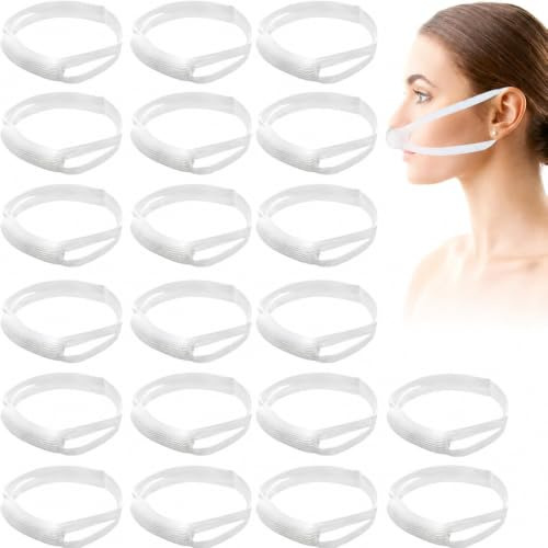 Tarqite Lot de 20 bandages nasaux, pansements nasaux avec boucles d'oreilles, élastiques bandage nasaux post-opératoires hautement absorbants pour voyages, maison, bureau, hôpital