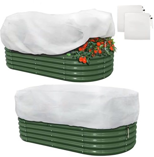 Oxxggkao Lot de 2 housses rectangulaires en tissu résistant à l'hiver pour plantes surélevées, buissons et parterres de légumes d'extérieur, couvertures de jardin pour plates-bandes surélevées, 10 x