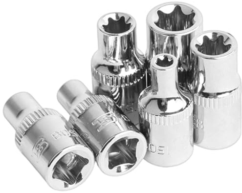 Woedpez 6Pieces Precisions Machined Hexes Socket Set 1 / 4Inch Drive Ratchets Wrench Heavy Duty Ratchets Tool for Mechanics Socket Set