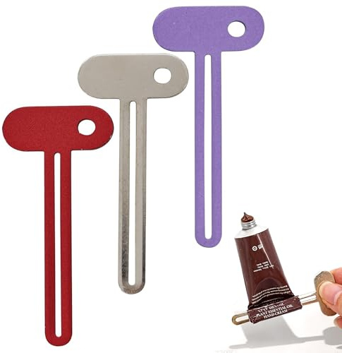 KIMHOME 3Pcs Tube Squeezer, Manual Metal Roller Key for Toothpaste, Hand Cream & Cosmetics (Stainless Steel)