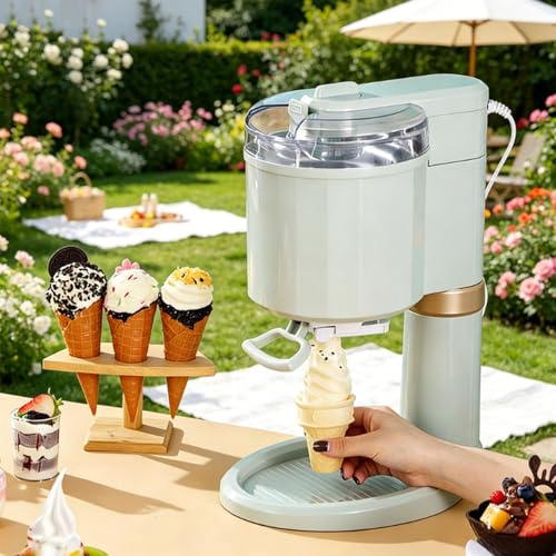 Máquina De Helado Suave, Mini Máquina Automática De 1 L Con Interruptor Giratorio Y Revestimiento Interior De Acero Inoxidable Extraíble Y Lavable, Para Restaurantes, Bares