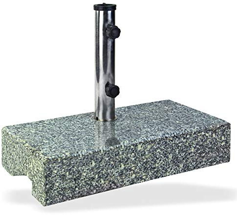 DEMA Sonnenschirmständer 25 kg – Schirmständer, Schirmfuß, halb Granit – robust, stabil, wetterfest – für Gartenschirme, Ampelschirme, Balkon, Terrasse, Außenbereich