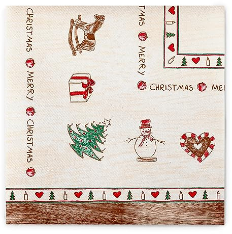 Sovie HOME Serviette Nostalgie aus Linclass® Airlaid, Einweg Weihnachtsserviette Wintermotiv, ideal für Advents- & Weihnachtsfeiern, 40x40cm,12 Stück