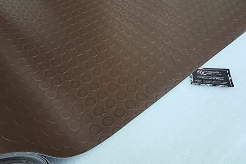 Lamina multiuso in PVC bullonato, utile per rivestimenti - Larghezza 200cm - Lunghezza al metro - Spessore: 1,10mm - Marrone 20