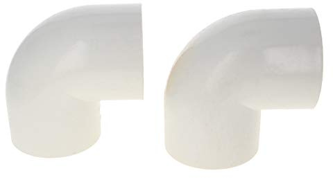 MroMax 50mm ID Slip 90 Degree PVC Pipe Fitting Elbow Coupling Connector Fix Hold Corresponding Pipes White 2pcs