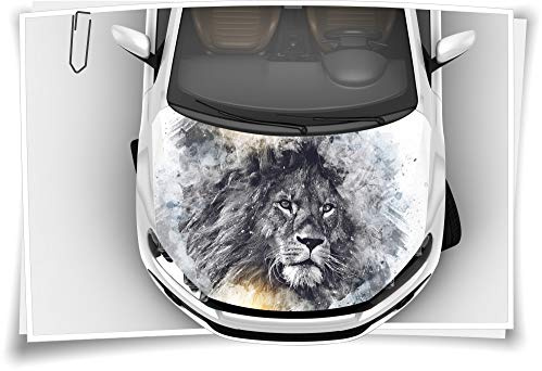 Medianlux Motorhaube Auto-Aufkleber Löwe Vintage Gemälde Abstrakt Wildnis Steinschlag-Schutz-Folie Airbrush Tuning Car-Wrapping Luftkanalfolie Digitaldruck Folierung