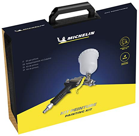 Michelin Kit de Peinture en étui, Comprenant Un Pistolet à Peinture et Un régulateur de Pression. Pression maximale 4 Bars.