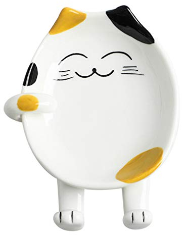 Cabilock Lindo Gato Cuchara Resto Multifunción de Cerámica Soporte para Utensilios de Cocina Cubierta de La Estufa Soporte de La Tapa Soporte de La Cuchara para La Estufa Resto de La