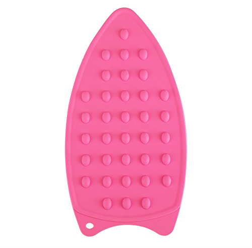 Gugxiom Tappetino da Stiro in Silicone, Supporto in Silicone per Ferro Tappetino in Ferro Antiscivolo Resistente al Calore in Silicone Protezione di Sicurezza Calda Tappetino da Stiro(Rosa Rossa)