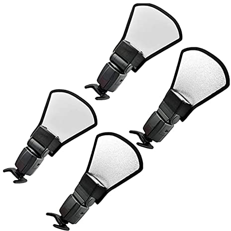 Mini Blitz Reflektor Mit Gummiband Blitz Reflektor 2 In 1 Universal Blitz Diffusor Blitzleuchten Diffusor Softbox Versiegelt Flash Softbox für Kamera Reflektor,Studio,Licht Diffusor,4 StüCke