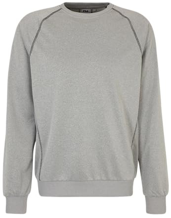 FILA Herren Landin Raglan Crew Langarm Shirt, Light Grey Melange, XS