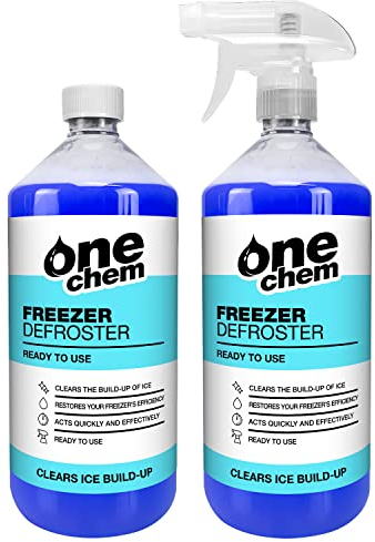 One Chem Freezer Defroster 2 x 500ml - Ready to Use - Clears Ice Build Up Restores Freezer Efficiency - Acts Quickly And Effectively