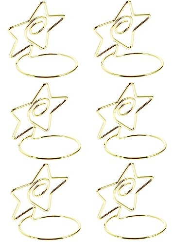 CALLARON 6stücke Metallene Kartenhalter Fotohalter Clip-ständer Für Tischnummern Namensschilder Menükarten Notizen Für Hochzeiten Büros Feiern