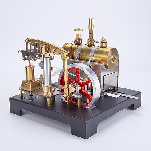TYFUN RETROL Steam Engine Model Kit,84PCS Full Metal Reciprocating Beam Steam Engine Model,Horizontal Boiler with Centrifugal Regulator,Scientific Experiment Education Model Toy
