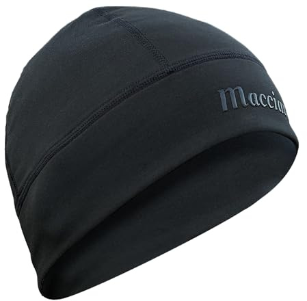 MACCIAVELLI® Berretto da ciclismo sotto il casco, sottile, da uomo, da donna, da ciclismo, da corsa, estivo, da casco, Nero , Taglia unica