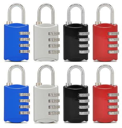 Kellegour 8 Pcs Cerradura de Combinación de 4 Dígitos,Candado Combinacion 4 Digitos,Candados con Combinacion,Candado con Combinacion 4 Digitos,para Gimnasio,Maleta Viaje,Mochila,Maleta de Equipaje
