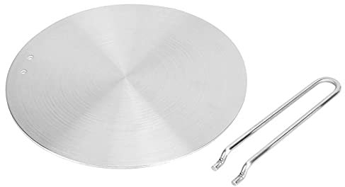 Plaque adaptateur à induction en acier inoxydable pour cuisinières à gaz et électriques, convient à tous les types d'ustensiles de cuisine, améliore la répartition de la chaleur (24 cm)