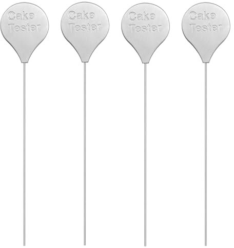 Cake Tester for Baking, 4 Packs Cake Testers for Baking Doneness and Reusable Cake Testing Stick 7.9 in Stainless Steel Skewer Omesata