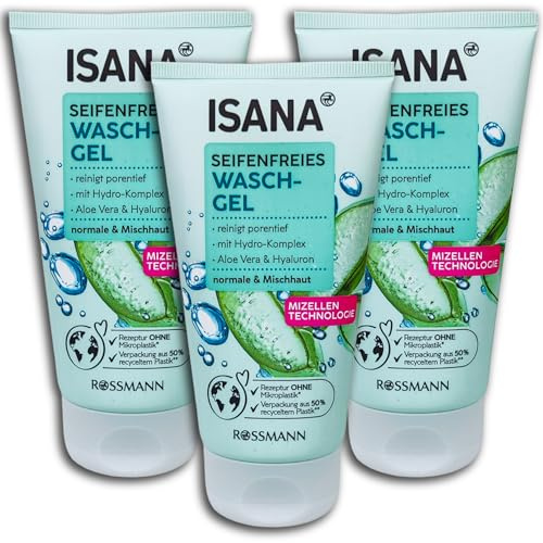3-pack ISANA tvålfri tvättgel 3 x 150 ml