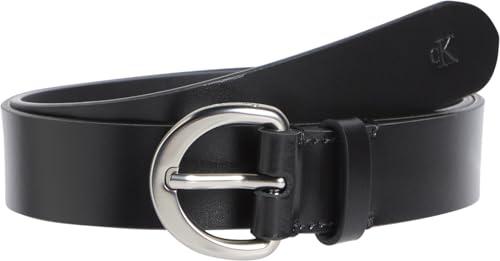 Calvin Klein Damen Gürtel Casual Pin Buckle 3,0 cm Ledergürtel, Beige (Black/Pewter), 80 cm