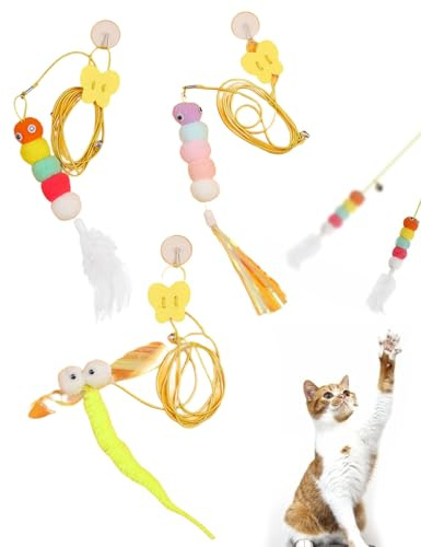 UYRVAPE 3pcs Hängendes Katzenspielzeug,Katzenspielzeug Selbstbeschäftigung Hängende Türrahmen,Interaktives Spielzeug für Katzen,Katzenspielzeug Selbstbeschäftigung,Interaktives Katzenspielzeug