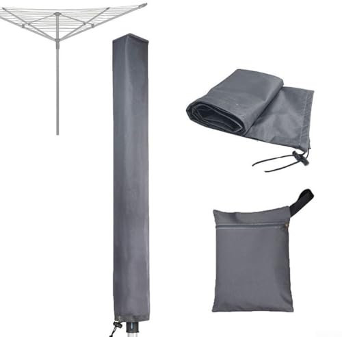 HpLive Schutzhülle für Wäschespinne Abdeckung 600D Oxford Stoff Schutzhülle für Wäscheschirm Wasserdichte für Wäscheständer(16x16x180cm Grau)
