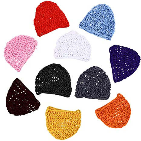 Homoyoyo 10 Stück Gehäkeltes Snood Haarnetz Atmungsaktiv Weich Mehrzweck Schlafhaarnetz Für Damen Leicht Tragbar Reise Netzhaube