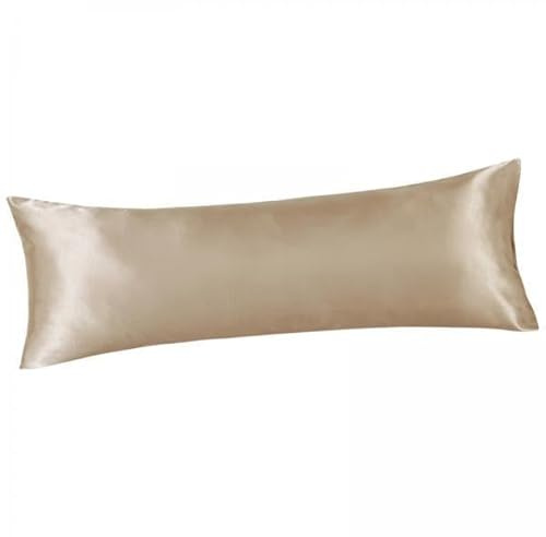Gcljlmy Lot de 2 taies d'oreiller longues en satin de polyester - Dissipateur thermique - Sans fermeture éclair - Lavables - 51 x 137 cm