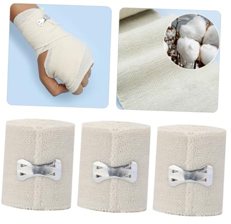 DINHEAROM 6 Rolls 5cm x 4.5m Elastic Cotton Compression Wrap Medical Grade for Sports Training Veins Support and Wound Care