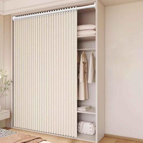 MTHGH Falttürvorhang,Mit Teleskopstange,Magnetischer Türvorhang mit Verdunkelung, Faltbarer Raumteiler für Bad/Schlafzimmer/Wohnzimmer, Akkordeon-Design(06,W 300*H 200cm)