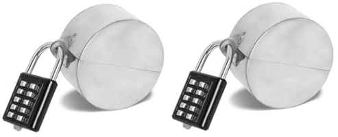 Ujjdwiurgh 2 Set Gate Valve Locking Device Hose Bib Lock Silver for Door Knob, Outside Garden, Oil