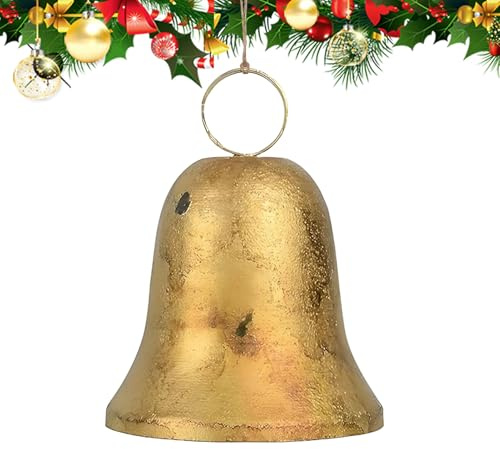 Hitburu Campanas Navideñas para Árbol | Decoración Rústica para Hogar Y Fiestas,Dorados Vintage para Árbol De Navidad - para Pared Ventana Estante Chimenea Jardín Puerta Principal Y