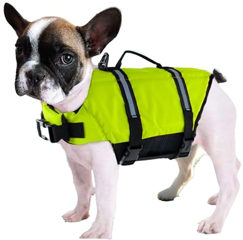 Salvagente per Cani | Salvagente Per Cuccioli Vestagalleggiabile Sicurezza - Mutina con Maniglia Per Tutti i Cani Piccoli Spiaggia Piscina Lago Kayak Sport Acquatici
