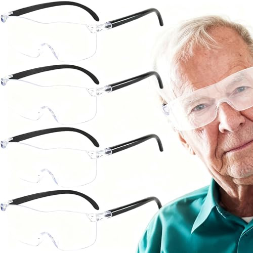 Miaherry 4 Stück Vergrößerungsbrille Lupenbrille Lupe-Set 300%, 500%, 800%, 1000% – Antiblaues Licht Lupe, für Brillenträger Senioren mit Lupe zum Lesen Nähen Detailarbeit Reparaturen