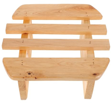 IWOWHERO Runder Holz Fußhocker für Sauna und Wohnzimmer Leicht und Vielseitig Komfortables Design als Sauna Fußstütze oder Badmöbel
