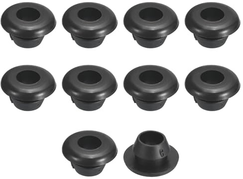 TA-VIGOR 30Pcs Rubber Grommets, 8mm ID 6mm Drill Hole Double Sided Hollow Wire Gasket Plug, Electrical Cable Hole Protectors for Office, Home, Automotive