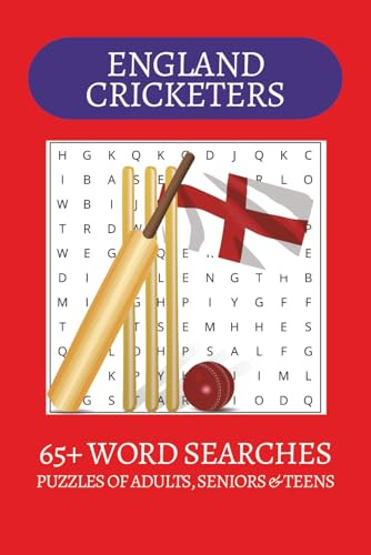 England Cricketers Word Search Puzzle Book: Word Searches with Easy to Read Print about England, English Cricketers, Cricket and more | 6x9 inches| ... . Gift for Vacations, Holiday and Free Times