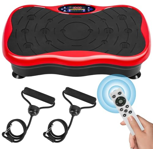 Tazauue Vibration Plate Exercise Machine, Full Body Shaker Workout Vibrating Plate for Lymphatic Drainage Weight Loss, Vibration Fitness Platform with Loop Bands, Vibrate Stand for Women Men US Plug
