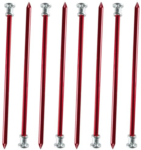 UKCOCO 8 Stück Zeltheringe aus Aluminiumlegierung Leicht Robust mit Loch zur Seilbefestigung Zeltpflöcke für Camping Wandern Outdoor Zubehör Zufällige Farbe