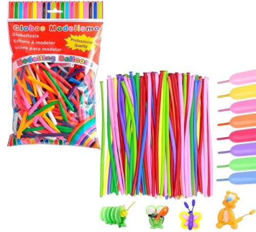 iChuches - Pack de 100 Globos Multicolor para Modelismo, Globoflexia, Decoración de Fiestas, Celebraciones y Eventos