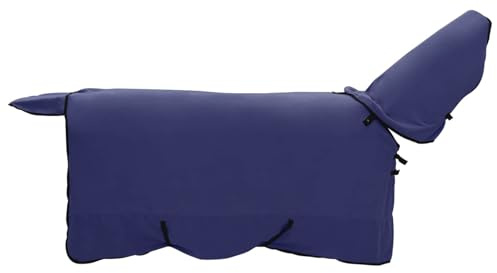 Hästfilt marinblå 155 cm polyester andas vattentät vindtät rivbeständig med justerbar bröstrem för stallvide utomhus vinter paddock skydd